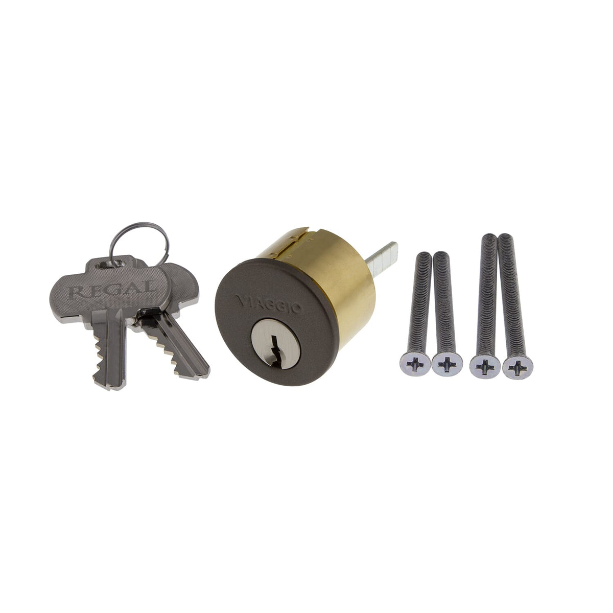 Deadbolt Cylinder and Cover without Key Code in Titanium Gray