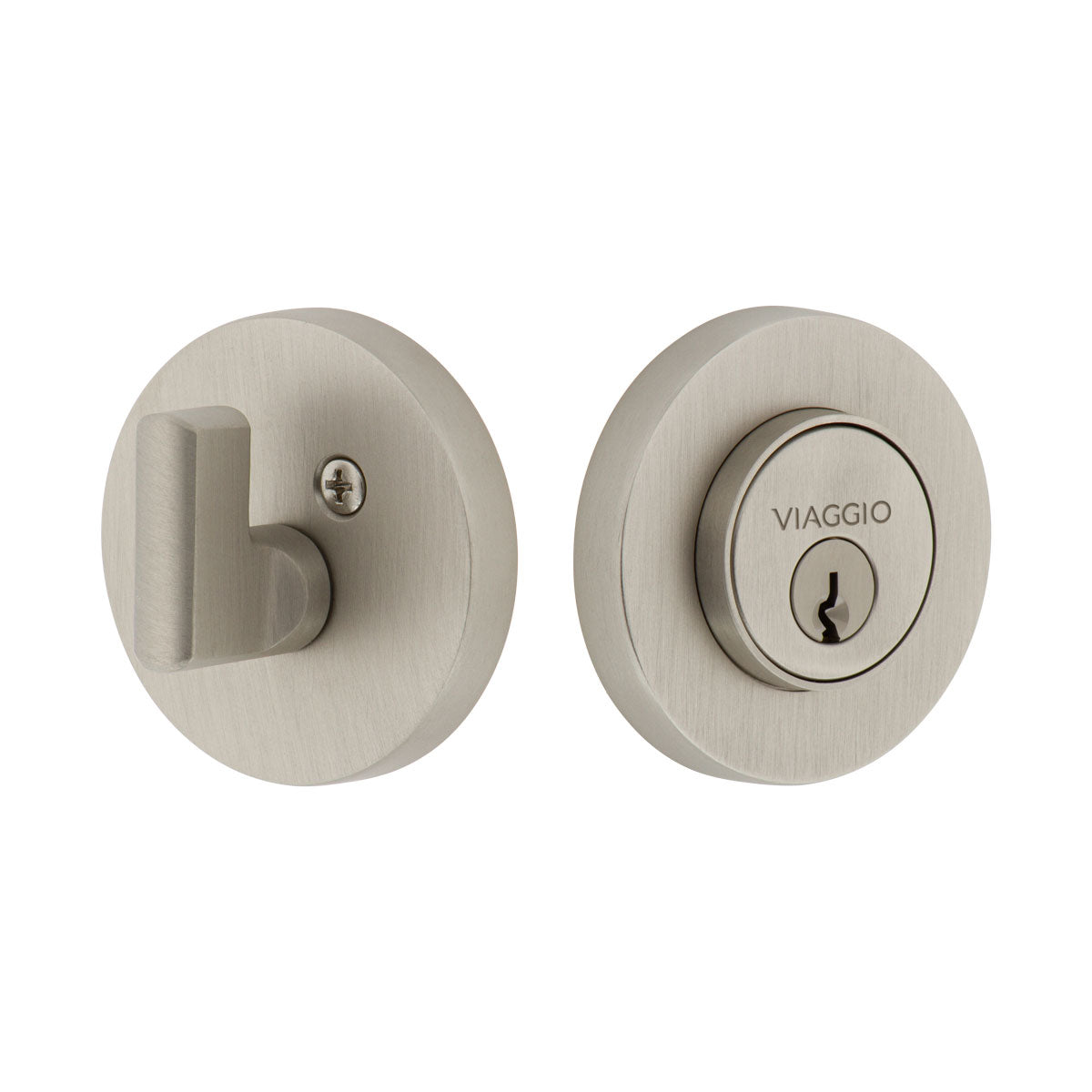 Circolo Single Cylinder Deadbolt in Satin Nickel - Viaggio