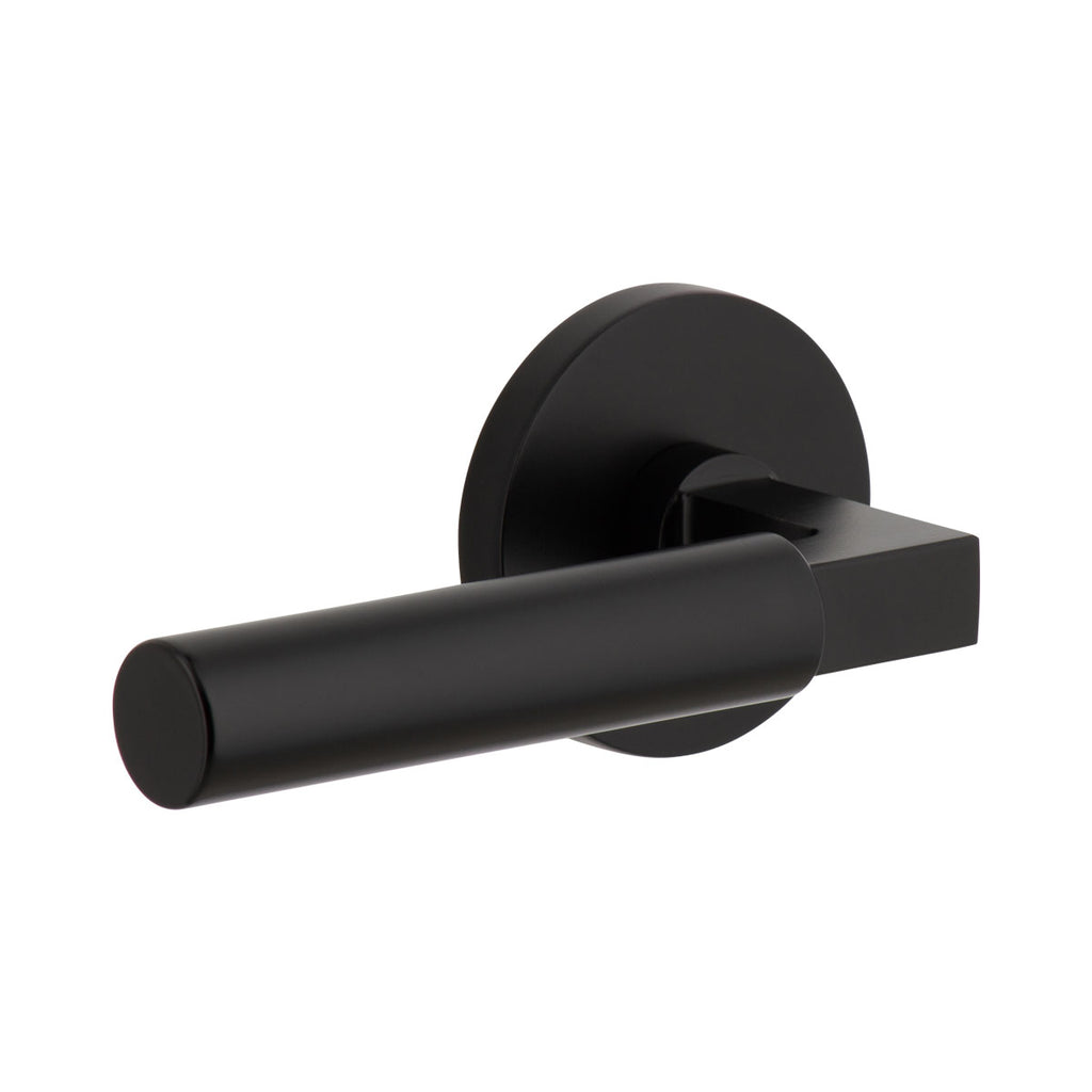 Circolo Rosette with Contempo Lever in Satin Black - Viaggio Hardware