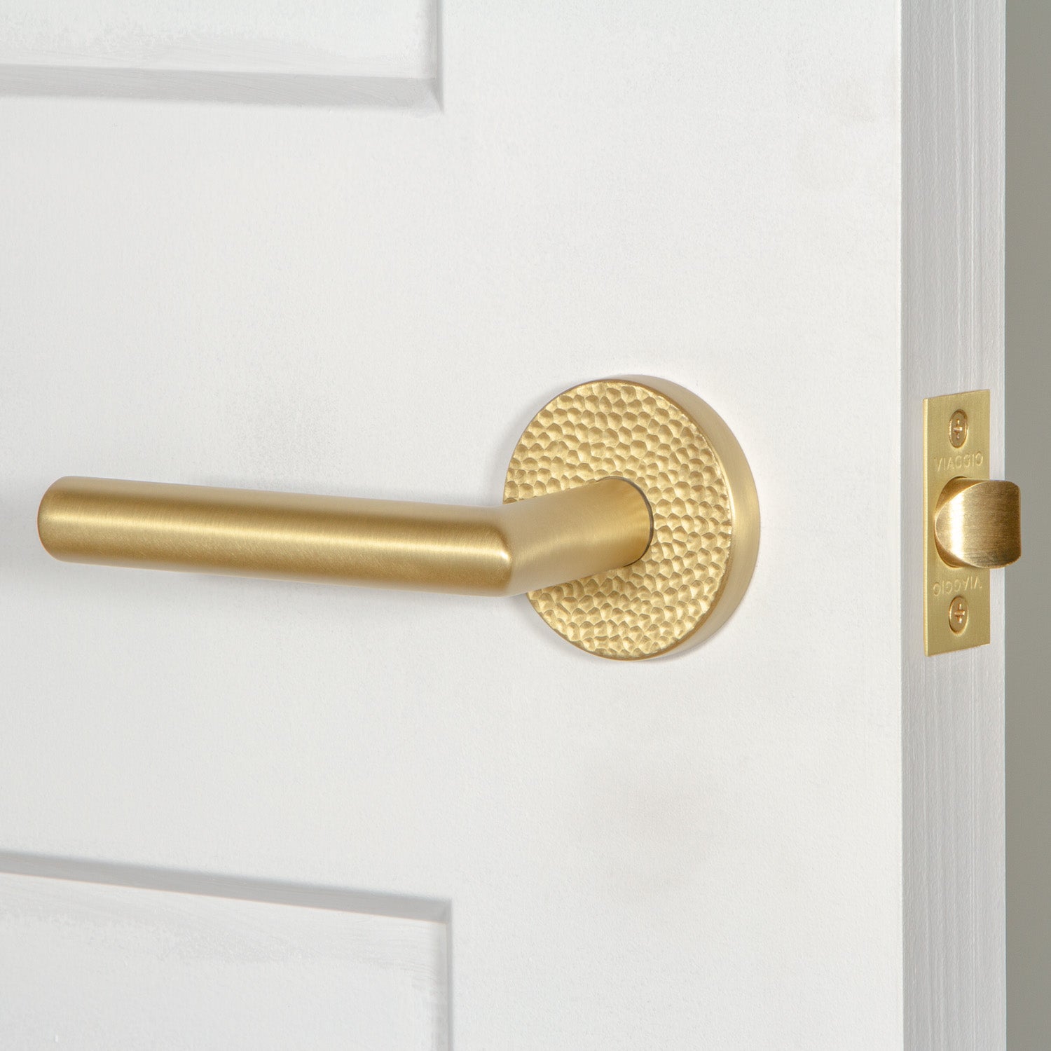 Carmel Solid Brass Door Handle, Dahli Lever