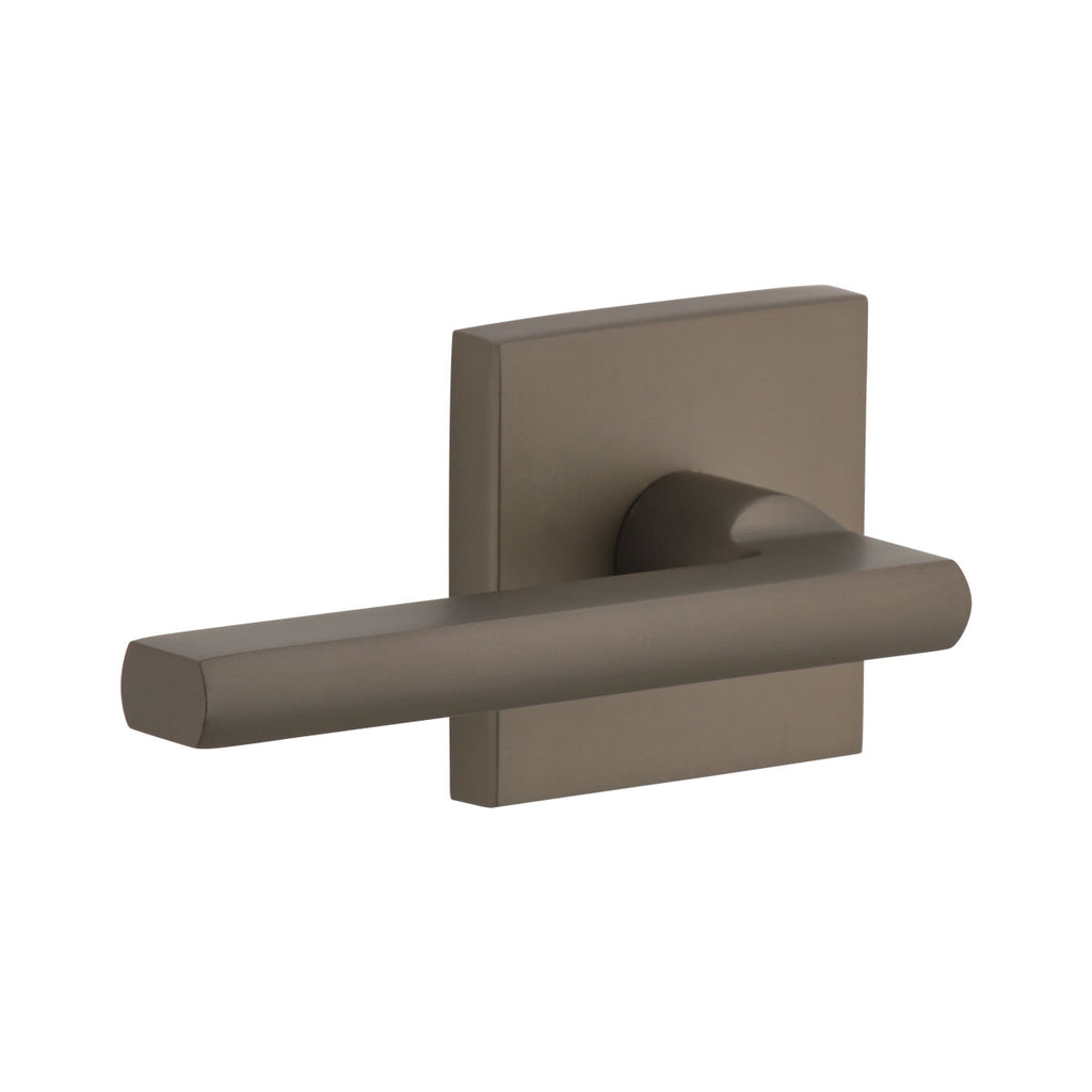 Quadrato Rosette with Milano Lever in Titanium Gray - Viaggio Hardware