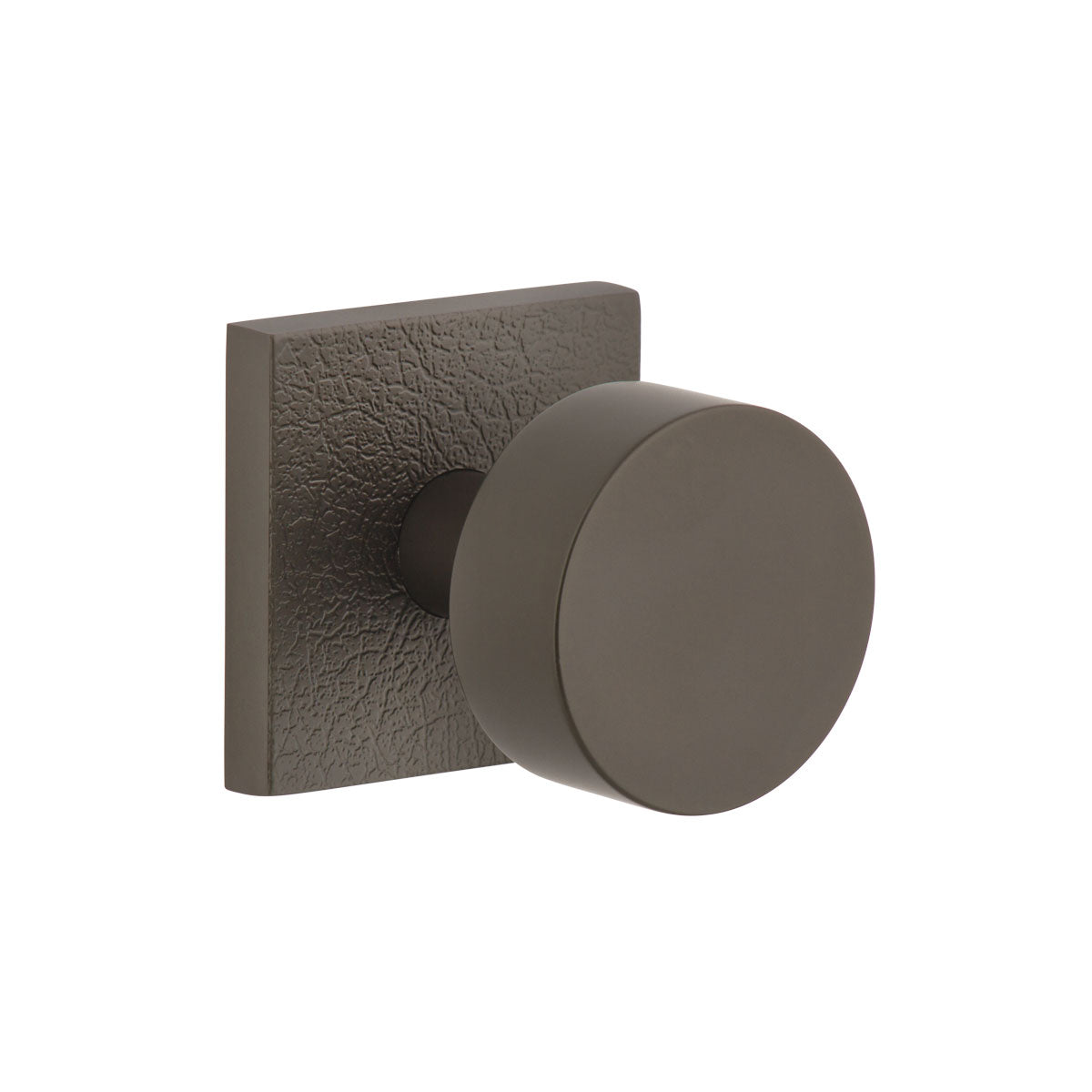 Quadrato Leather Rosette with Circolo Knob in Titanium Gray