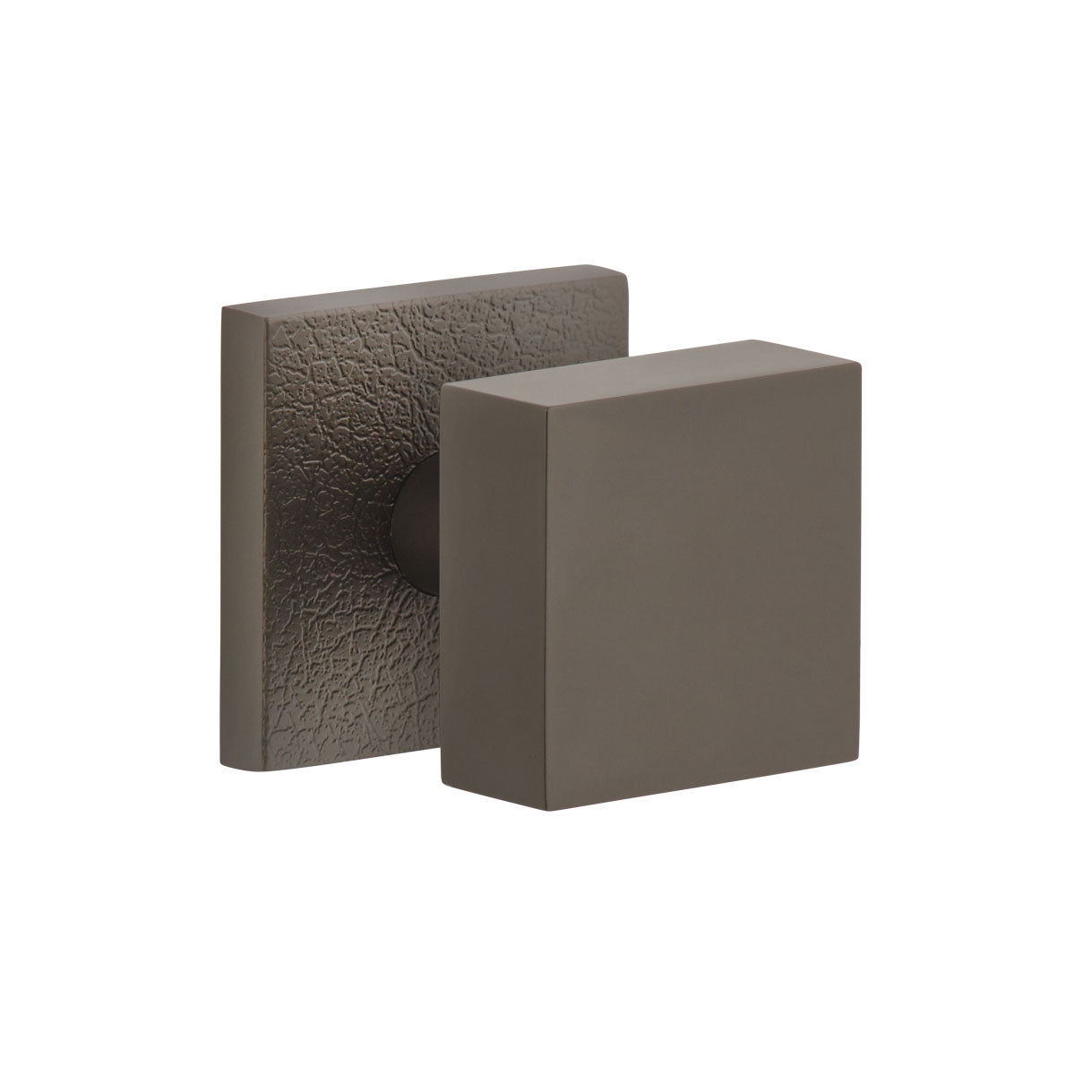 Quadrato Leather Rosette with Quadrato Knob in Titanium Gray