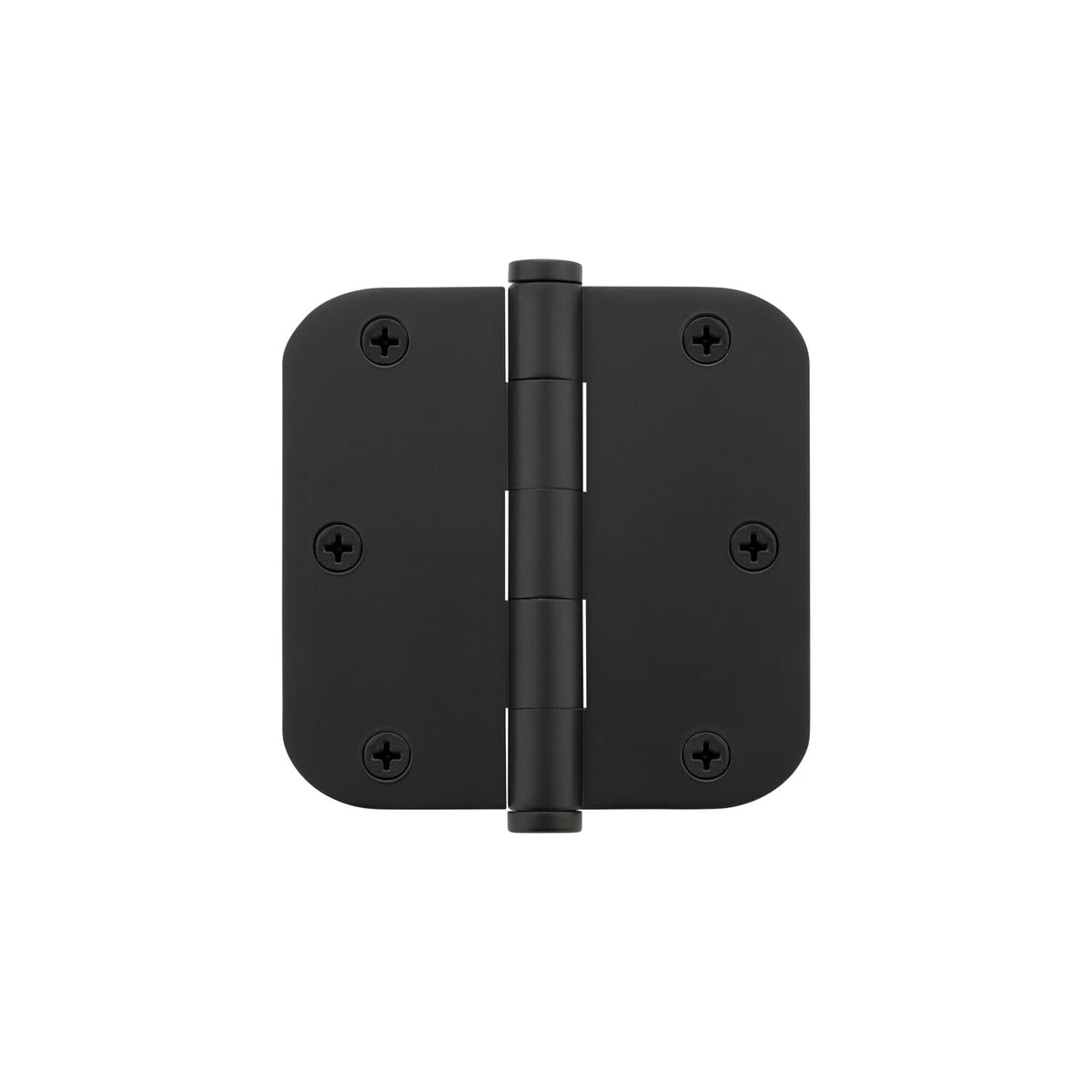 3.5&quot; Button Tip Residential Hinge with 5/8&quot; Radius Corners in Satin Black