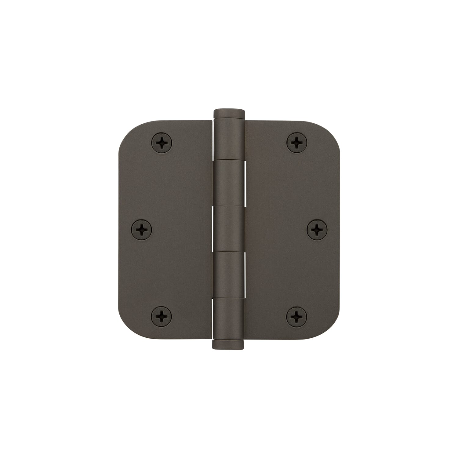 3.5 Button Tip Residential Hinge with 5/8 Radius Corners in Titanium Gray