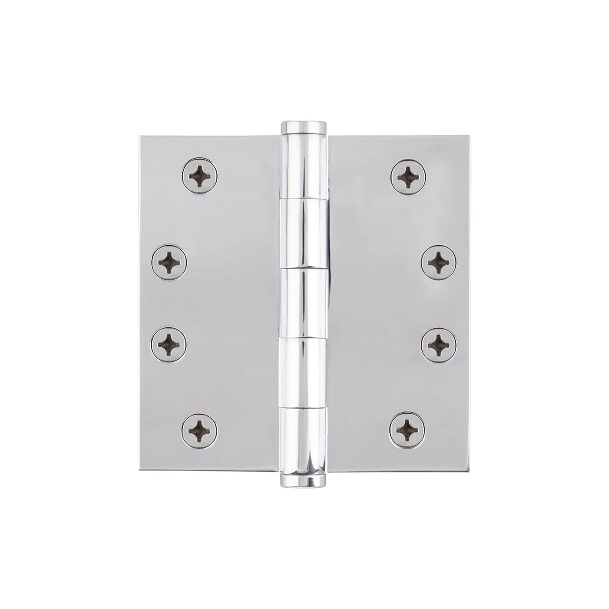 4&quot; Button Tip Heavy Duty Hinge with Square Corners in Bright Chrome