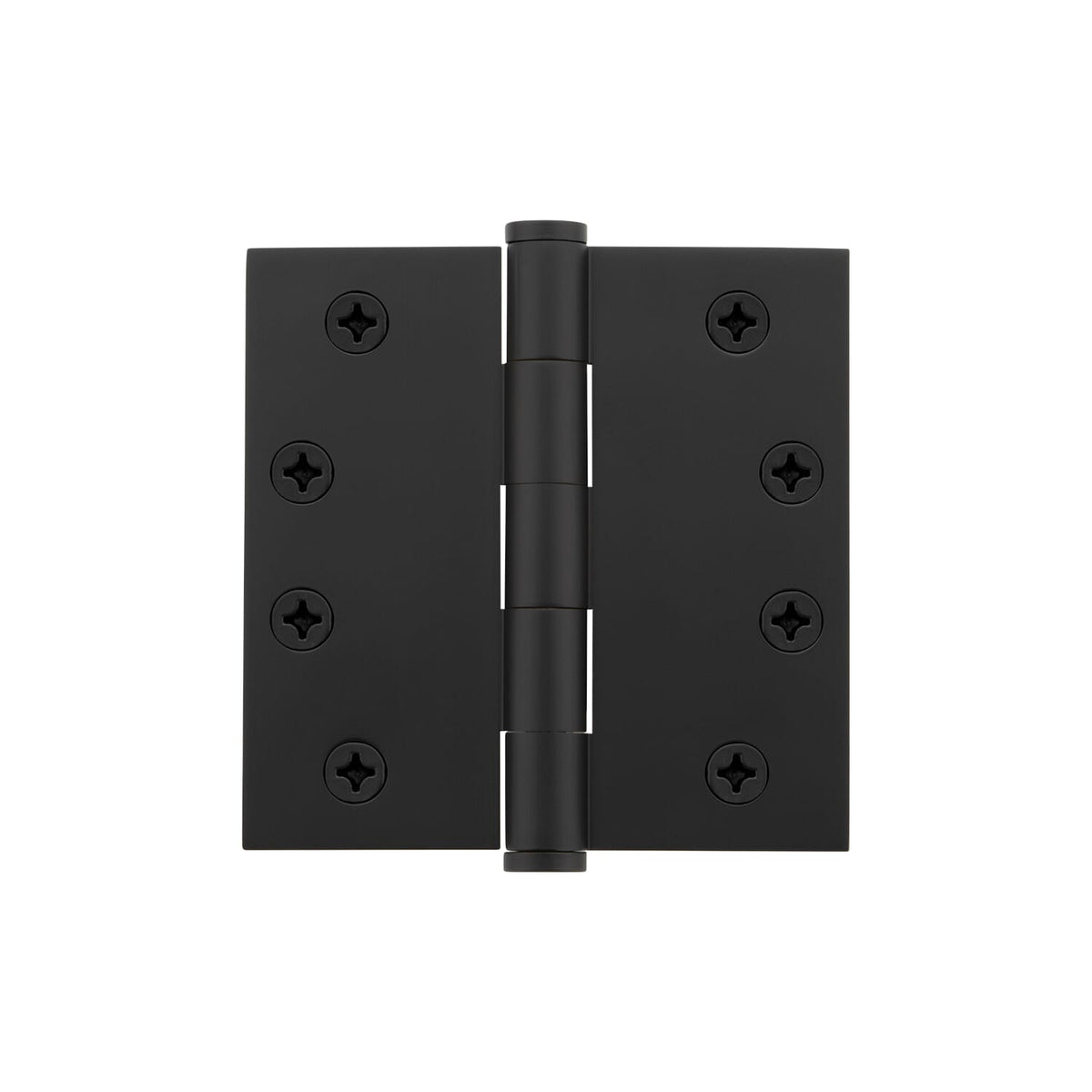 4&quot; Button Tip Heavy Duty Hinge with Square Corners in Satin Black
