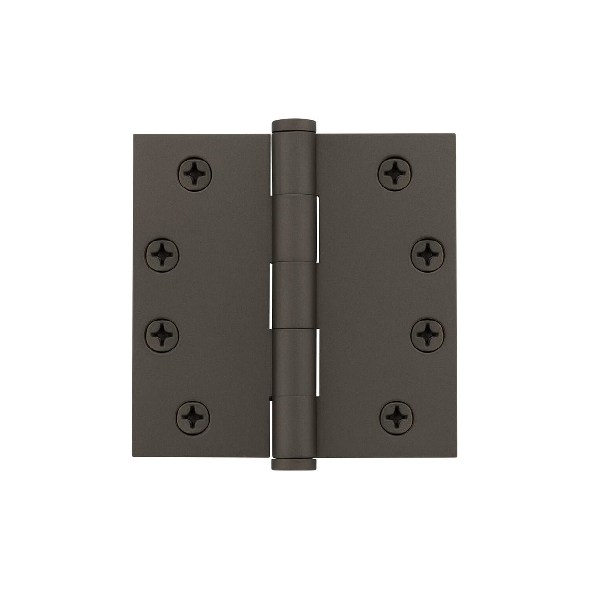 4&quot; Button Tip Heavy Duty Hinge with Square Corners in Titanium Gray