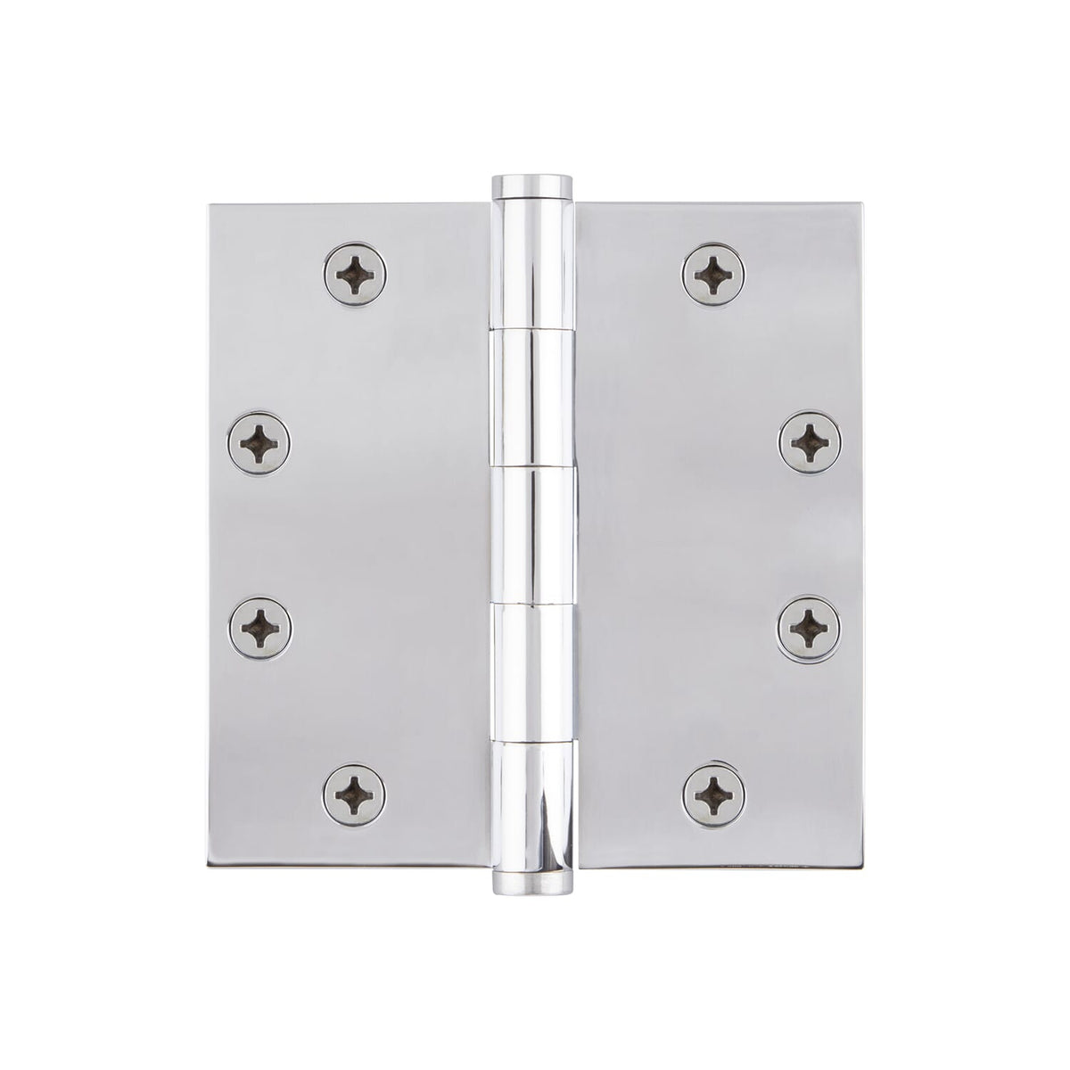 4.5&quot; Button Tip Heavy Duty Hinge with Square Corners in Bright Chrome