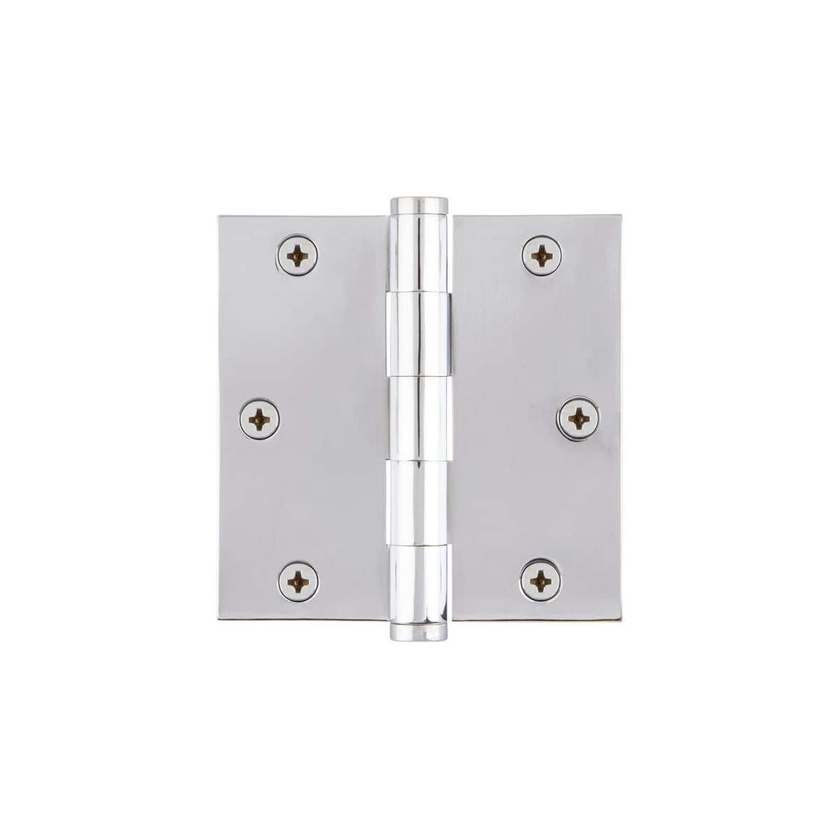 3.5&quot; Button Tip Residential Hinge with Square Corners in Bright Chrome