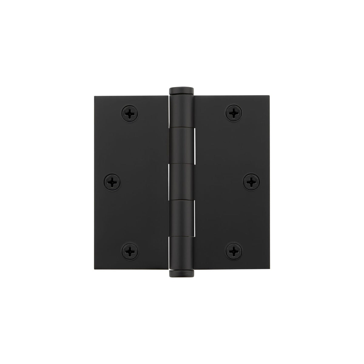 3.5&quot; Button Tip Residential Hinge with Square Corners in Satin Black