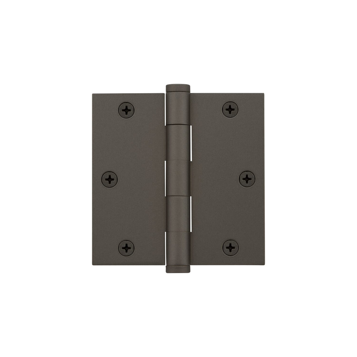 3.5&quot; Button Tip Residential Hinge with Square Corners in Titanium Gray