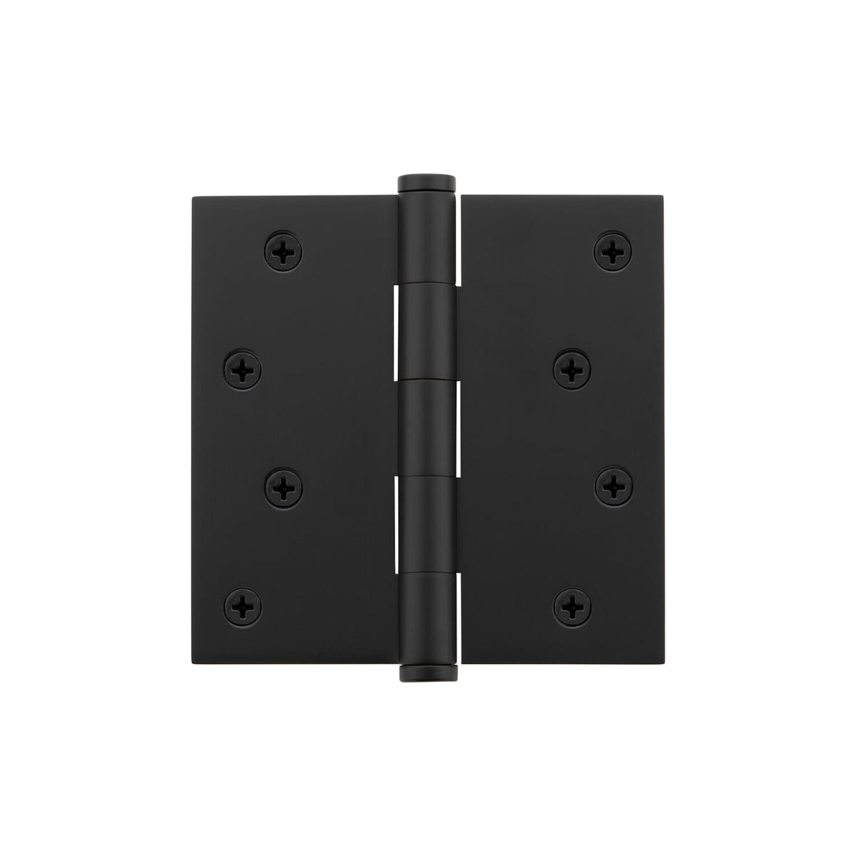 4&quot; Button Tip Residential Hinge with Square Corners in Satin Black