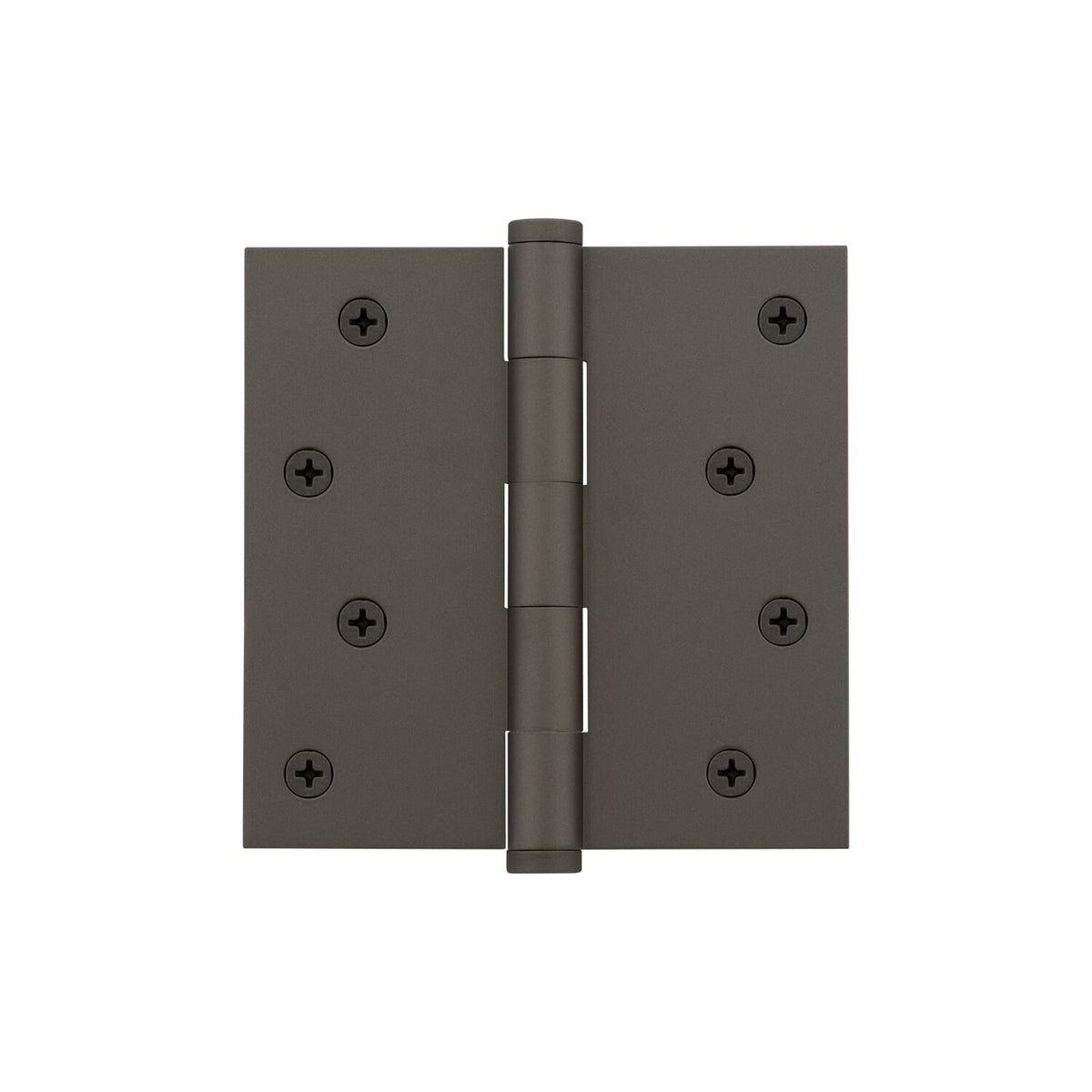 4&quot; Button Tip Residential Hinge with Square Corners in Titanium Gray